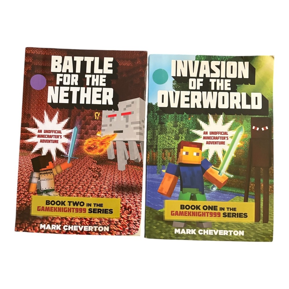 Minecraft Gameknight999 Books 1 &‎ 2 Invasion Overworld Battle Nether Cheverton